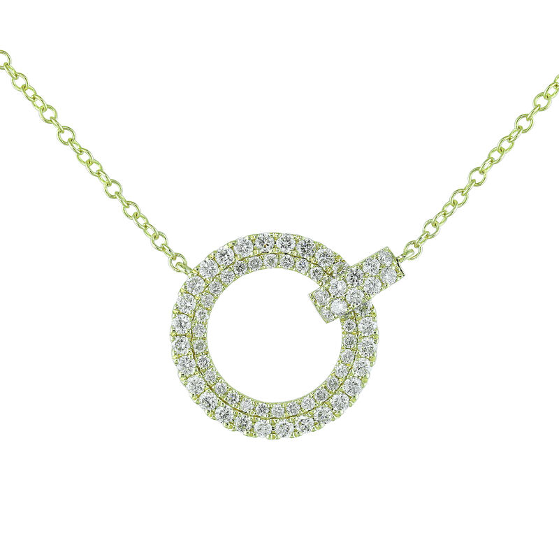 Diamond Circle Pendant in 10k Yellow Gold image number null